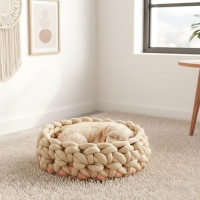 Bicolor Hundekorb Jana – handgemacht, nachhaltig & Bio