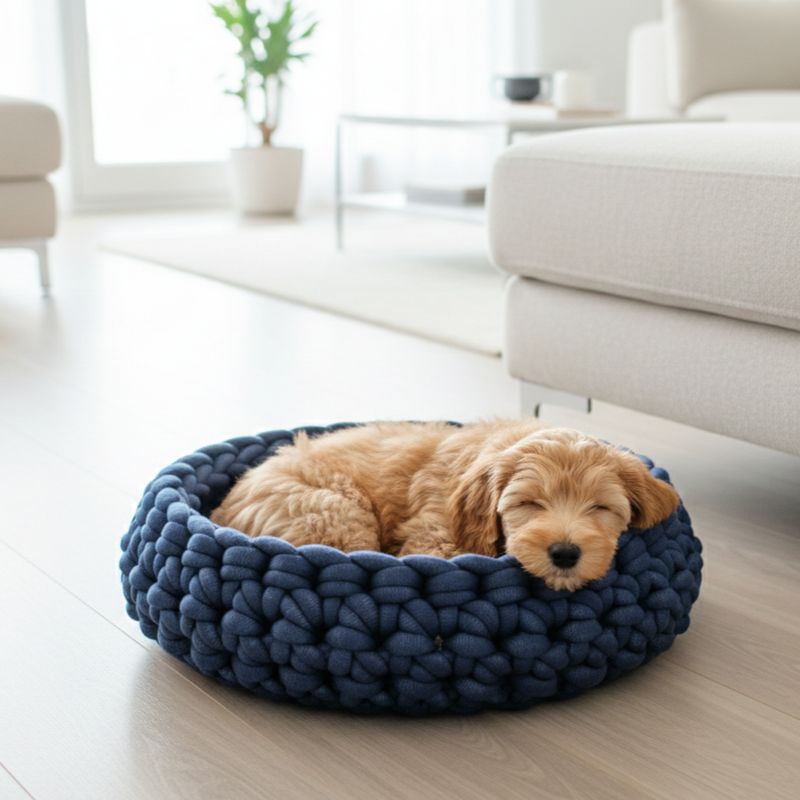 Hundekörbchen "Marie" – Bio-Baumwolle, handgefertigt