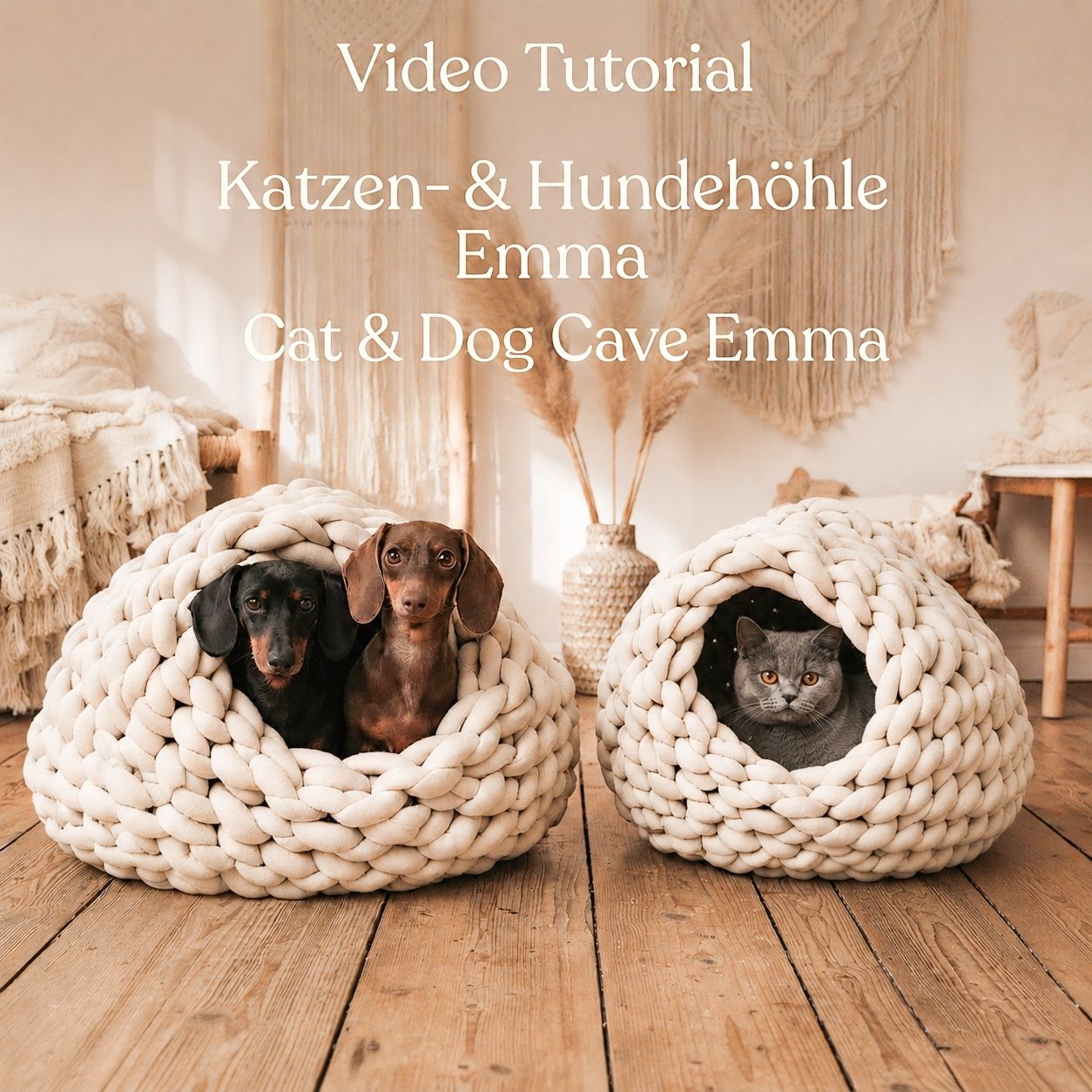 Video-Anleitung Höhle Emma & DIY Katzen- & Hundehöhle ca. 35 cm Innenliegefläche Video-Anleitung Höhle Emma & DIY Katzen- & Hundehöhle ca. 35 cm Innenliegefläche