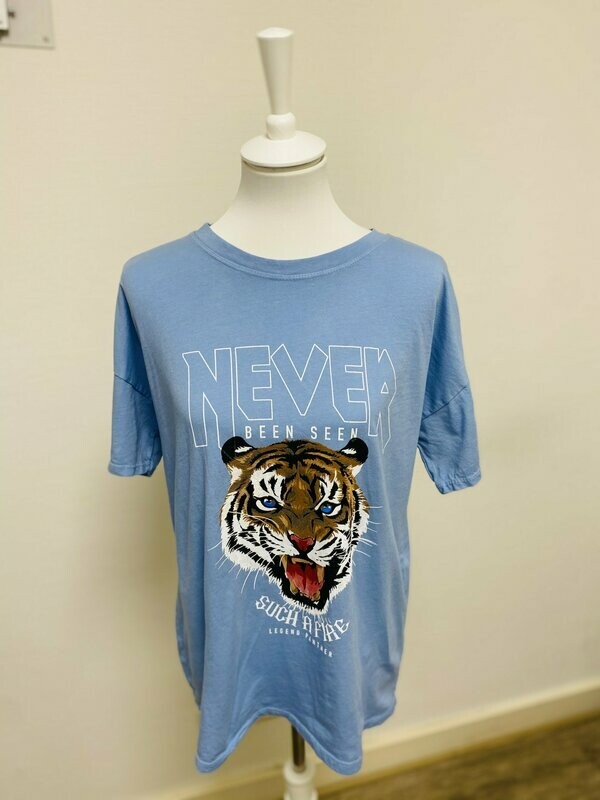 T-Shirt "Never" blau