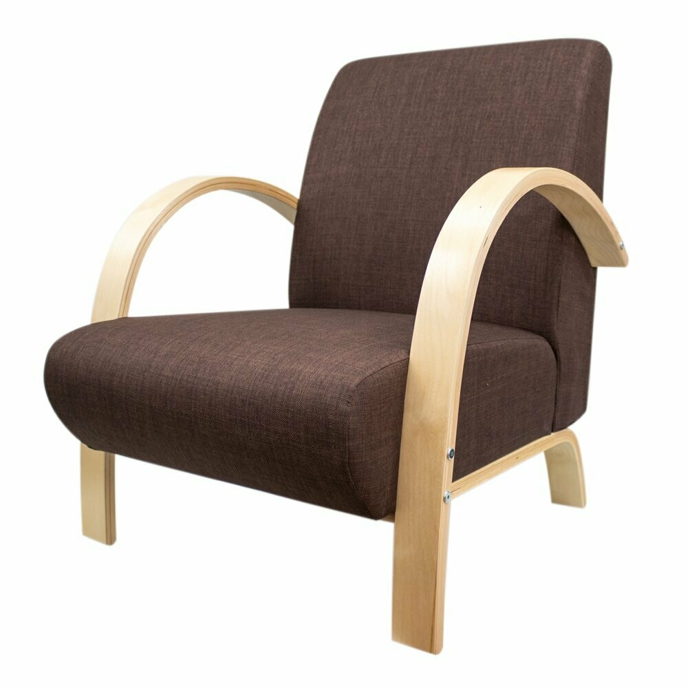 Poltrona castanha em tecido - SOFA1A