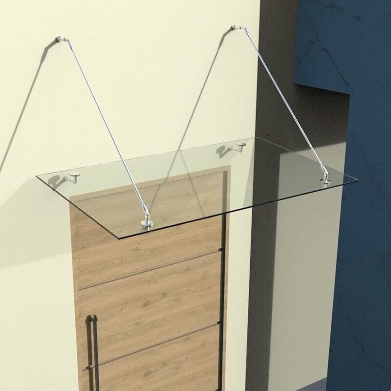 Tetos de vidro laminado (13 mm) com suportes em aço inox | Vidro Transparente