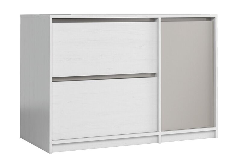 Cómoda LEON cor branco-cinza - K1D