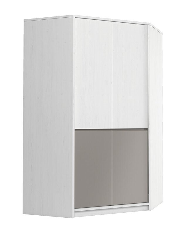 Roupeiro de canto LEON cor branco-cinza - N2D