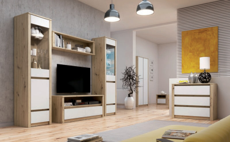 Sala de Estar CANNES | Cor: Carvalho/Branco