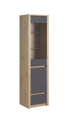 Vitrina CANNES cor Carvalho-cinza - W1D