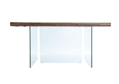Mesa de Jantar Z | Tampo: Madeira | Pernas: Vidro