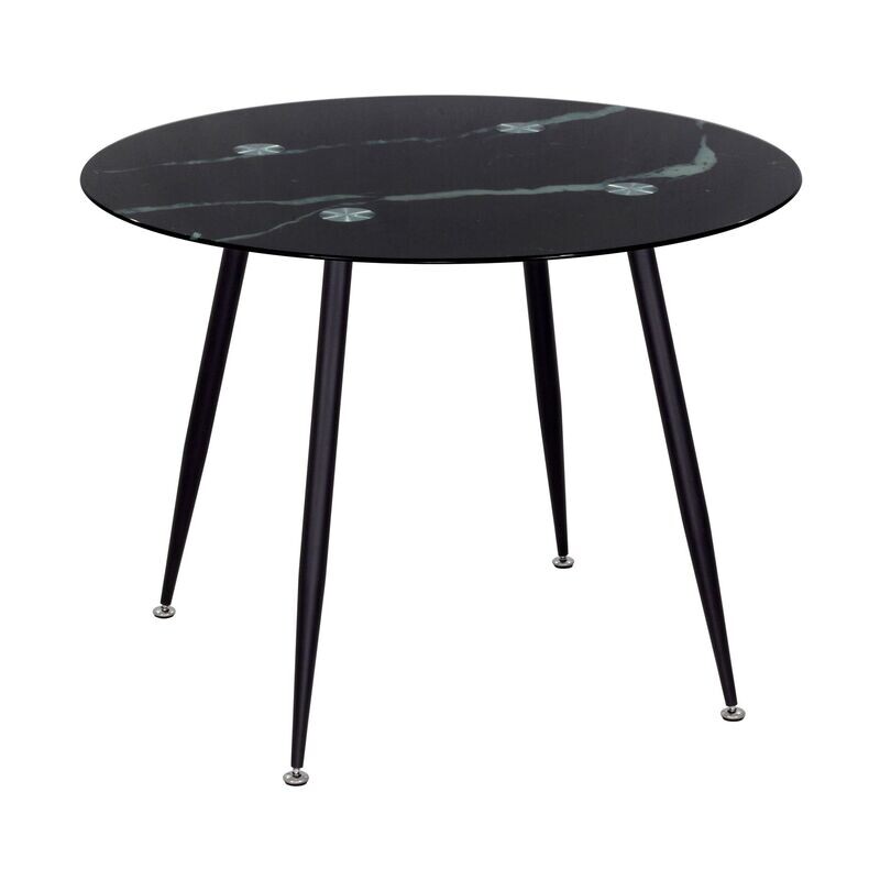 Mesa de Jantar CORIN | Tampo: Mármore Preto | Pernas: Preto Mesa de Jantar CORIN | Tampo: Mármore Preto | Pernas: Preto