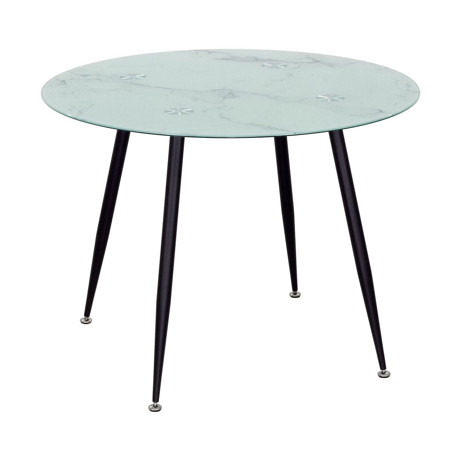 Mesa de Jantar CORIN | Tampo: Mármore Branco | Pernas: Preto