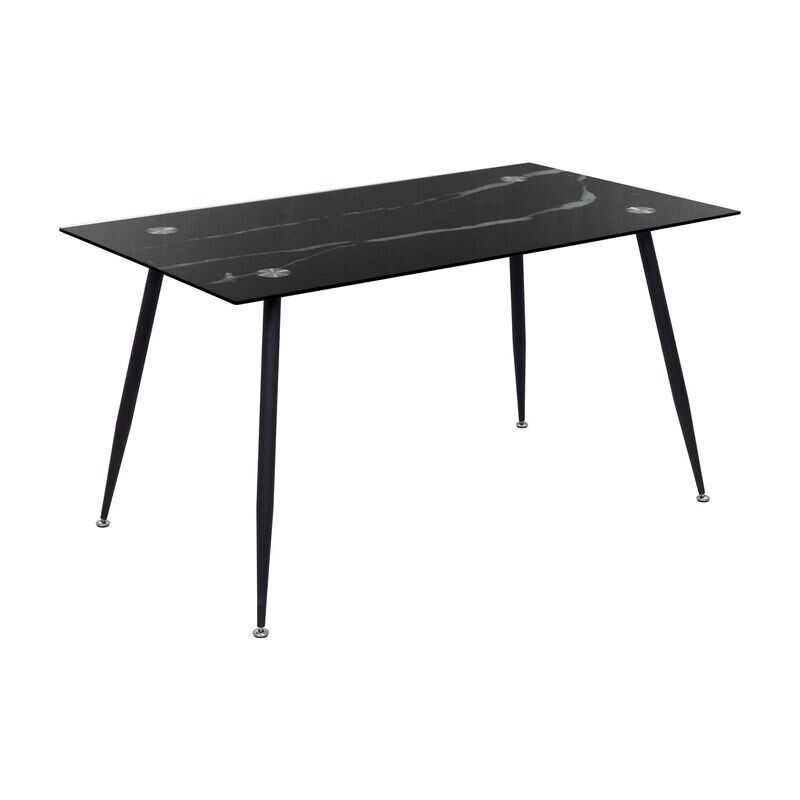 Dining Table BEALE | Top: Black Marble | Legs: Black