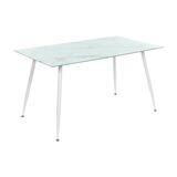 Dining Table BEALE | Top: White Marble | Legs: White