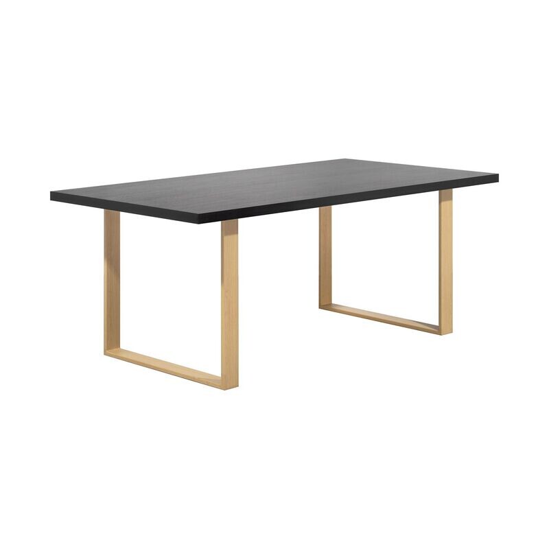 Mesa de Jantar MACON | Tampo: Preto | Pernas: Madeira