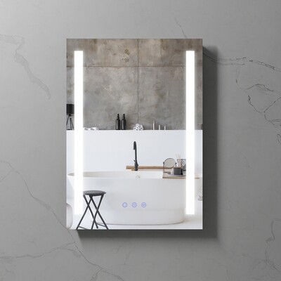 Espejo de baño rectangular con 2 tiras de luz LED - BEAM Espejo de baño rectangular con 2 tiras de luz LED - BEAM