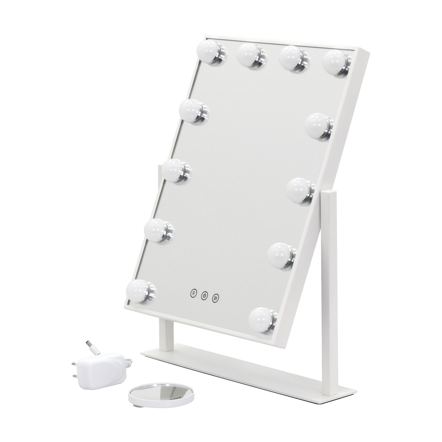 BULB LITTLE - Espelho de Maquilhagem com 12 Lâmpadas de Luz LED - Branco