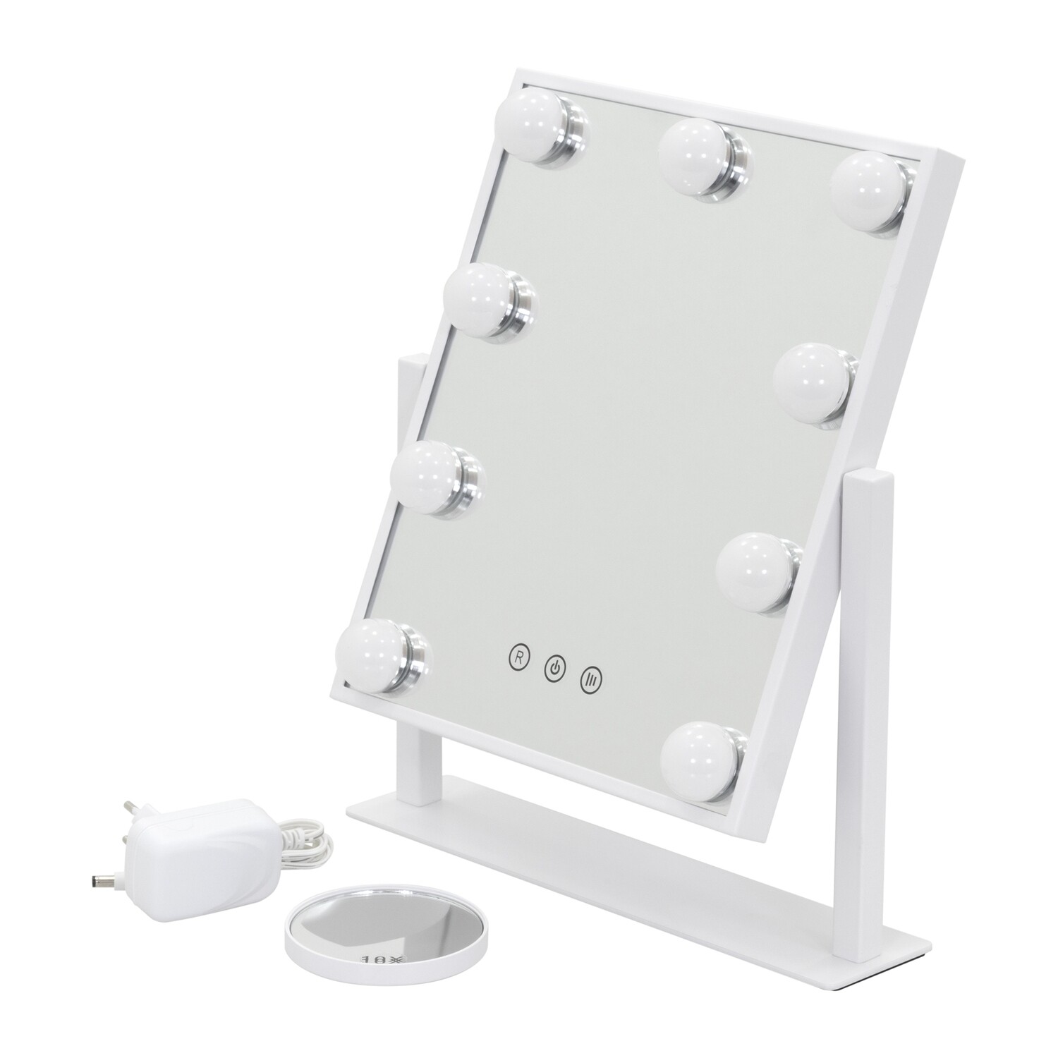 BULB TINY - Espelho de Maquilhagem com 9 Lâmpadas de Luz LED - Branco