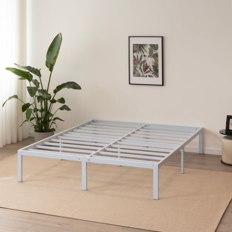Sappho - Cama Plataforma Metal com Armazenagem 31cm, Branco