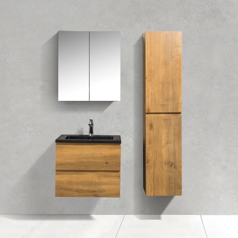 Conjunto de Casa de Banho Atena [60/80/100/120 cm] com Lavatório Preto Mate