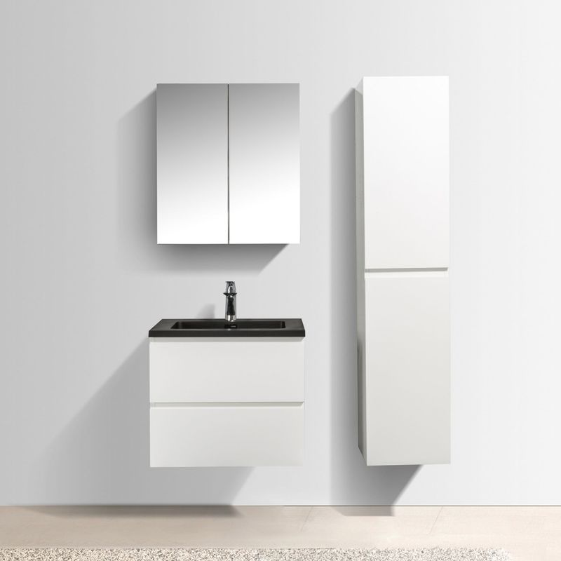 Conjunto de Casa de Banho Atena [60/80/100/120 cm] com Lavatório Preto Mate