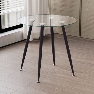 Mesa de Jantar CORIN | Tampo: Vidro | Pernas: Preto Mesa de Jantar CORIN | Tampo: Vidro | Pernas: Preto