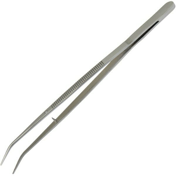 PINZA CURVA GRABADA INOXIDABLE