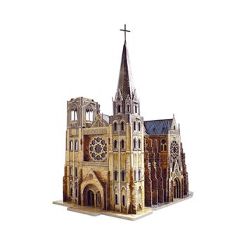CATEDRAL GOTICA. CARTON DURO. INTERIOR DETALLADO