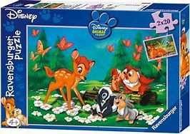 2 PUZZLES DE BAMBI DISNEY  20 PIEZAS CADA UNO