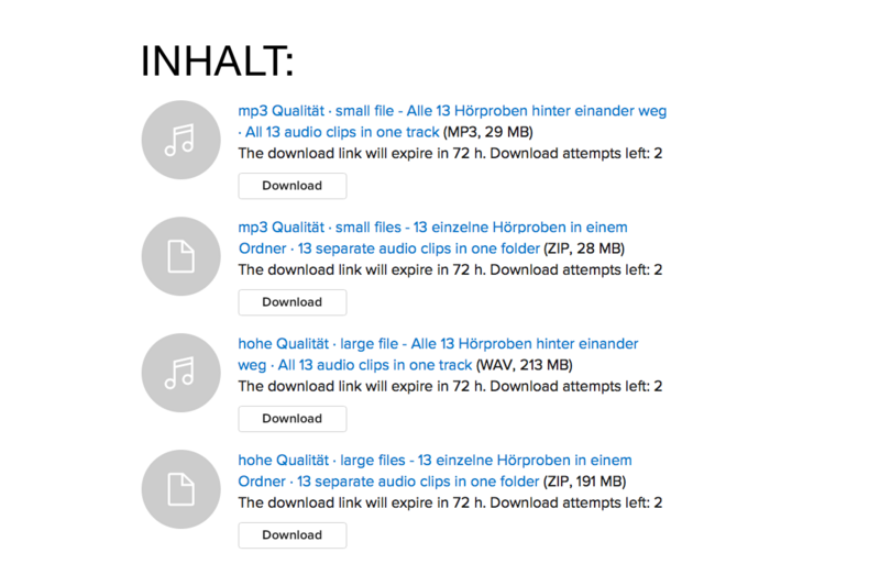 Gratis Hörproben/free audio clips