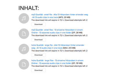Gratis Hörproben/free audio clips