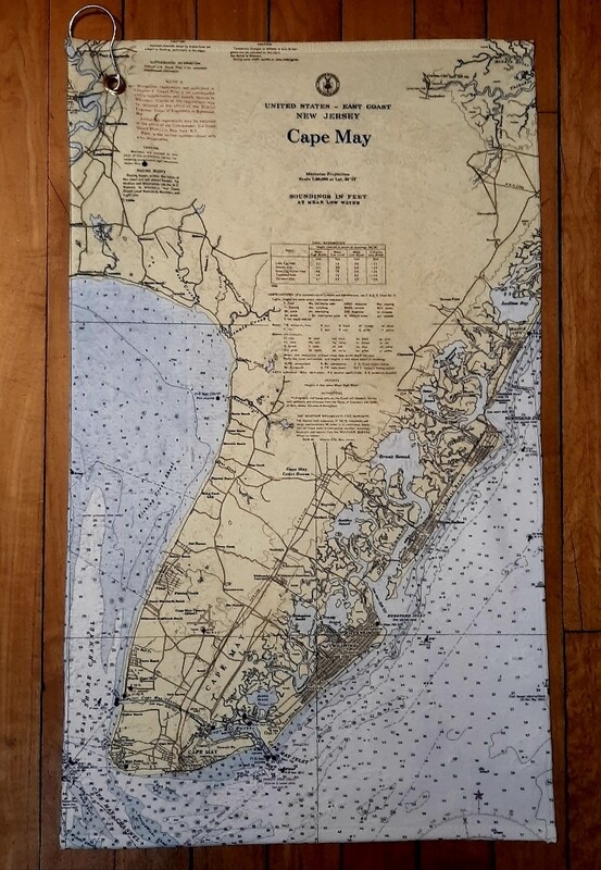 Custom Cape May Map Golf Towel