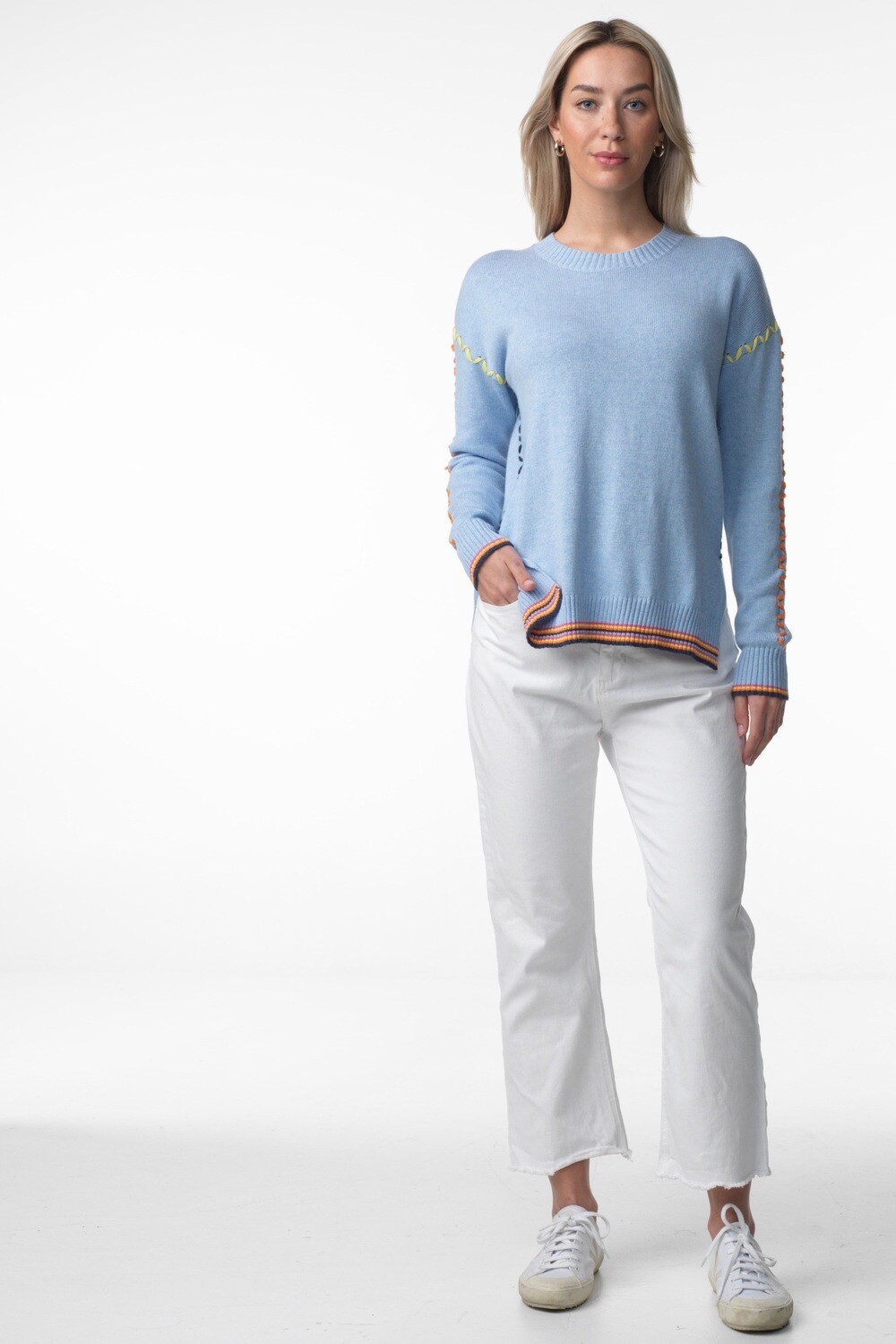 Cotton & Cashmere Thread Detail Sweater by Zaket & Plover