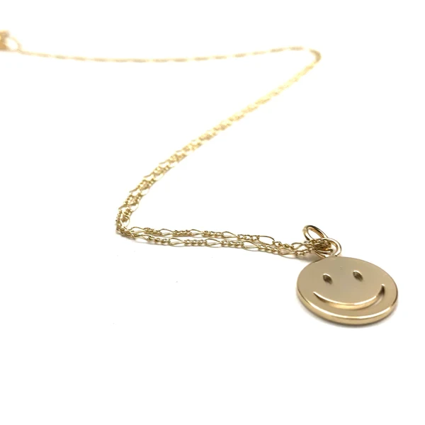 SMILEY FACE NECKLACE - Gold