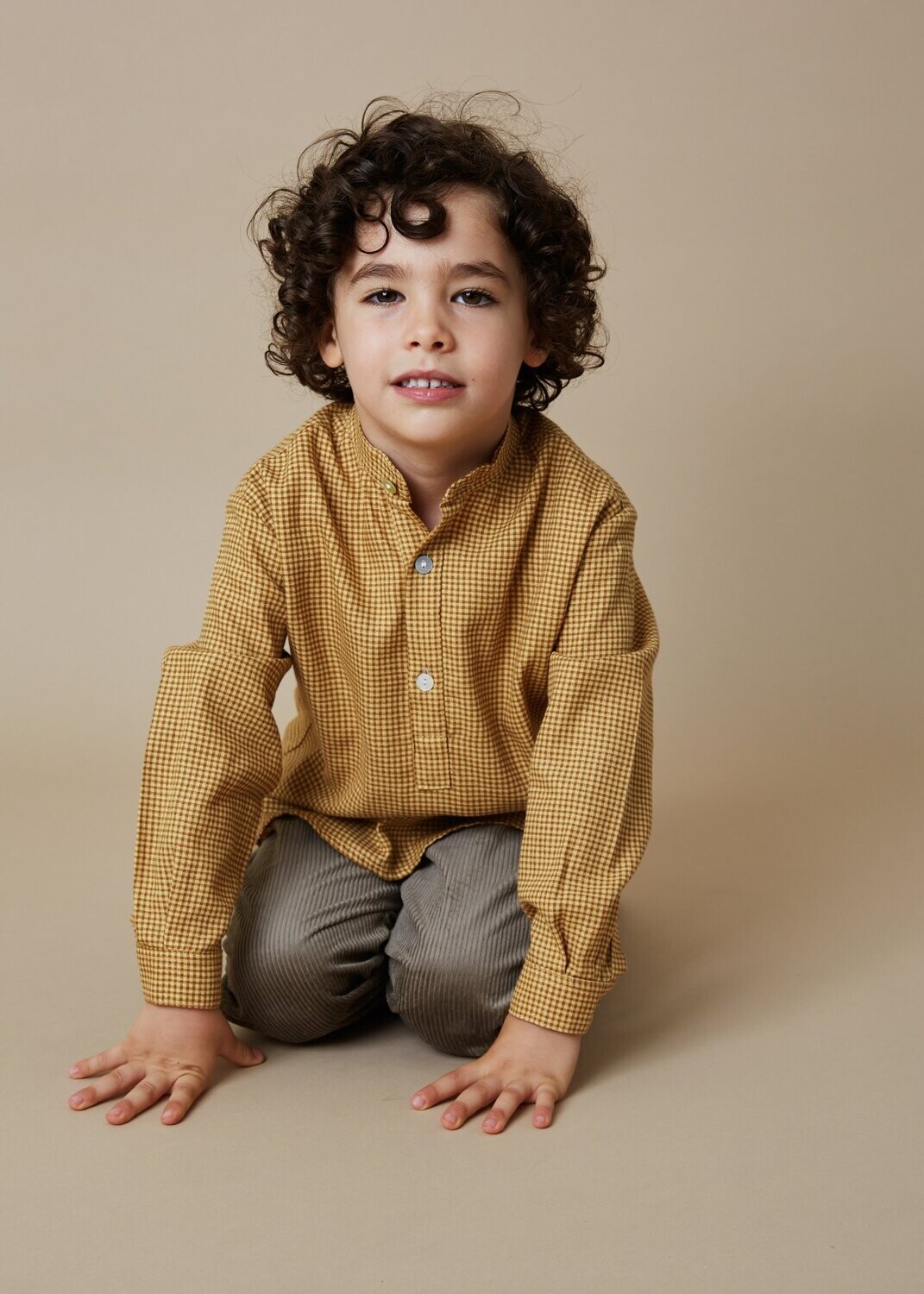 CAMISA VICHY MOSTAZA