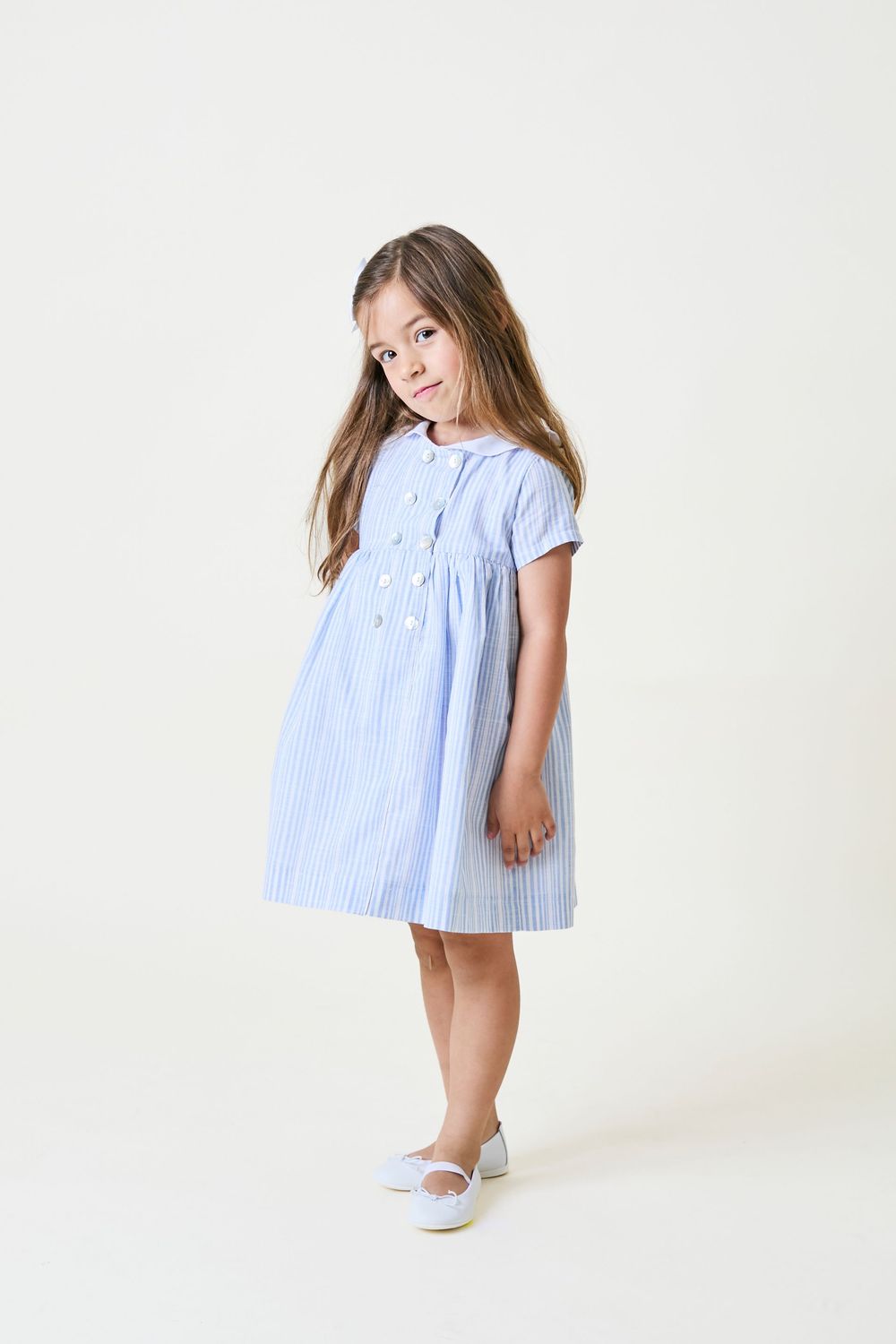 VESTIDO MAYA RAYAS AZULES