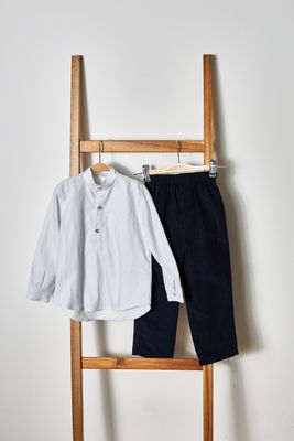 CAMISA NIÑO RAYAS AZULES