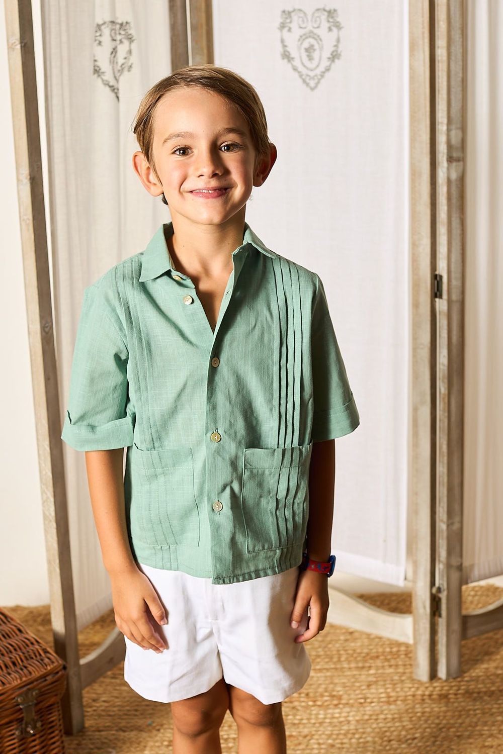 CAMISA GUAYABERA VERDE
