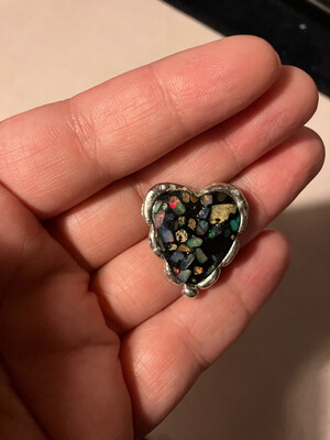 Australian Opal Heart Pendant