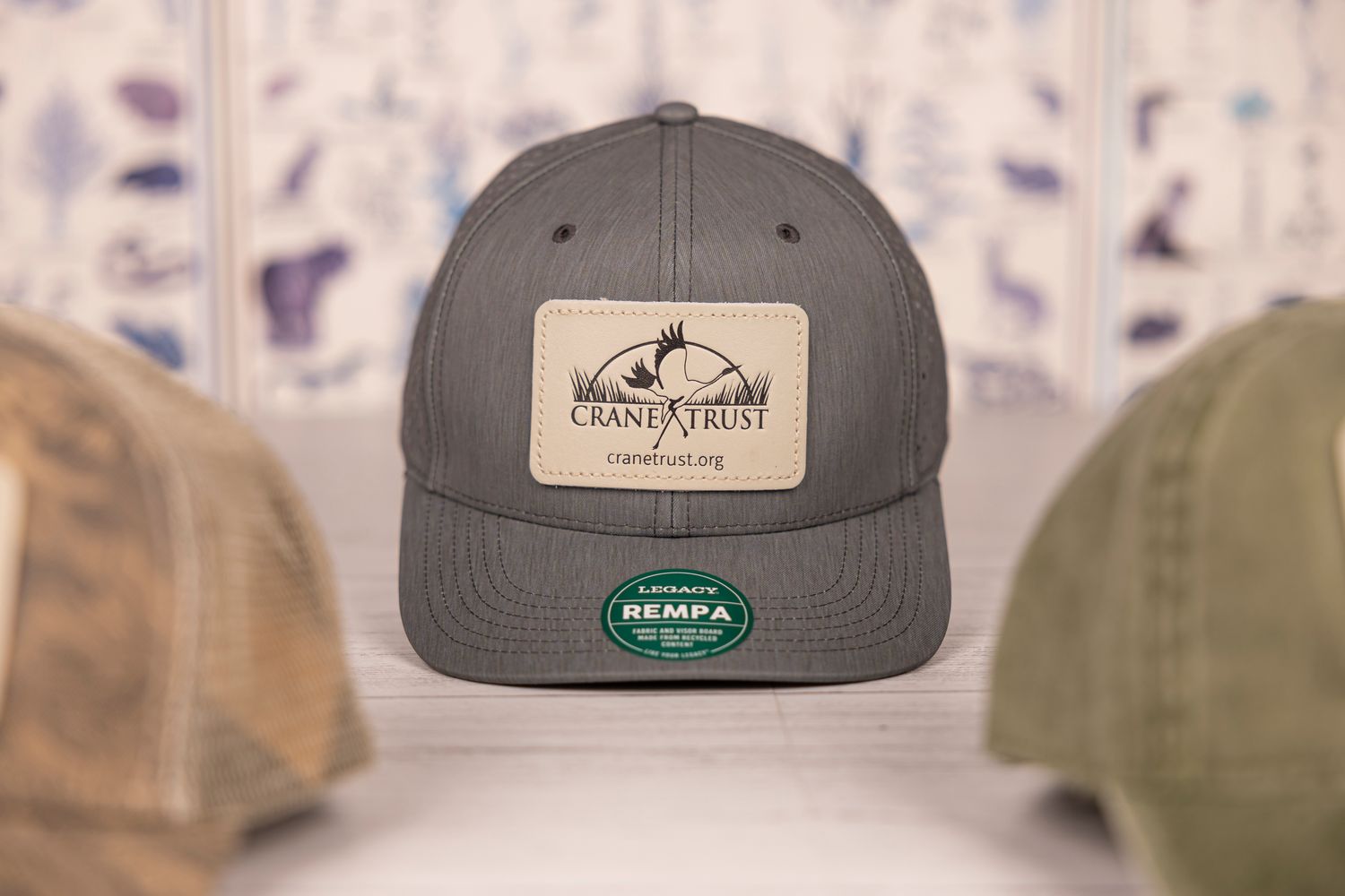 Gray Leather Cap