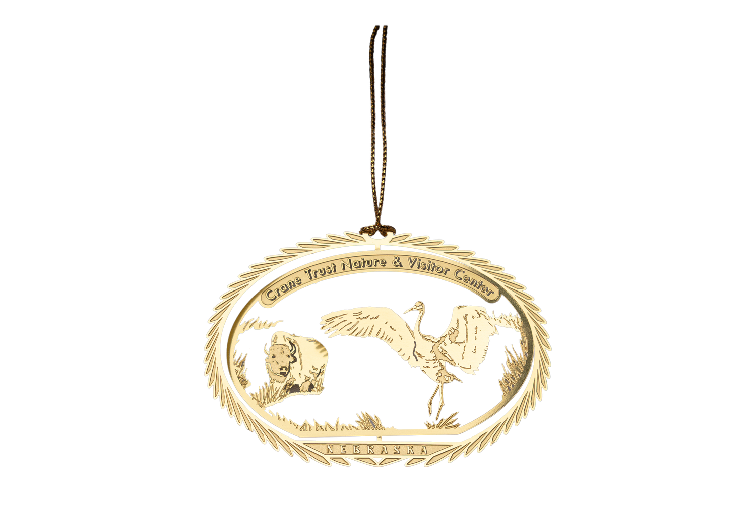 Crane Trust Nature and Visitor Center Brass Ornament