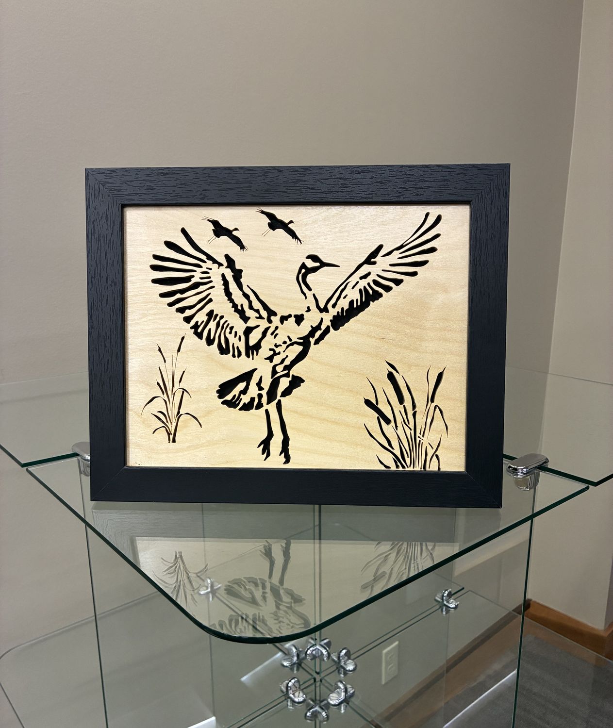 Framed Handmade Sandhill Crane