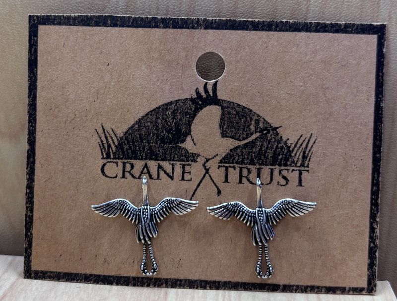 Silver Crane Post Earring