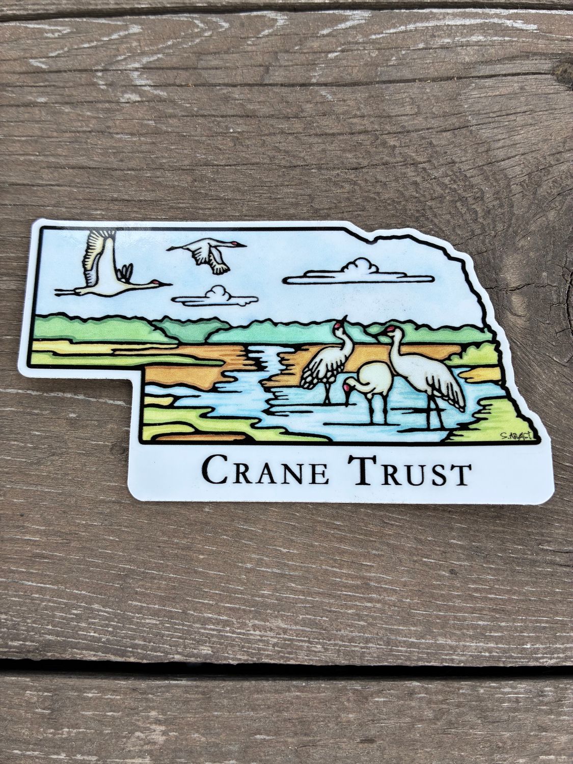 Nebraska Crane River Sticker