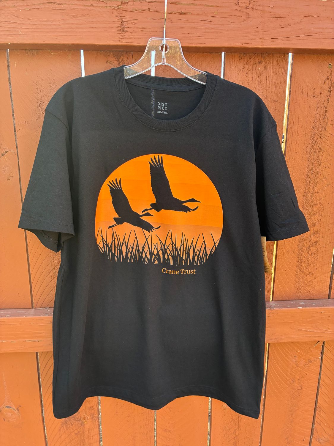 Recycled Black Crane Silhouette T-Shirt