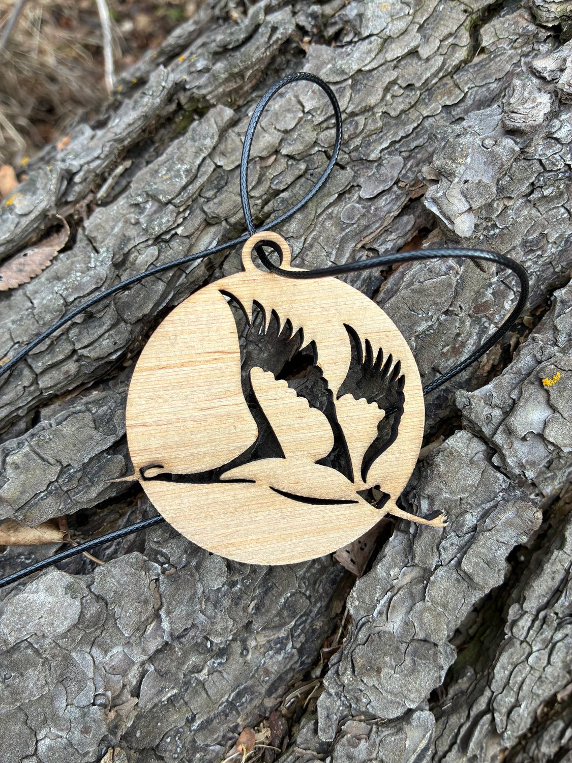 Laser Cut Sandhill Crane Pendant by Scott Rieker