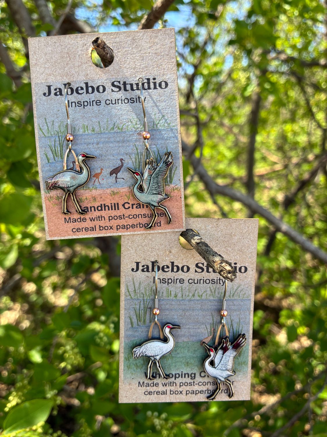 Crane Earrings by Jabebo