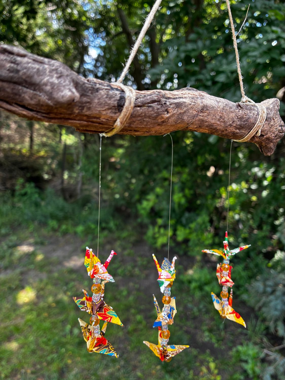  Small Hanging Origami on a Branch #3