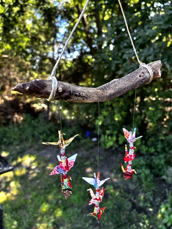 Small Hanging Origami on a Branch #6