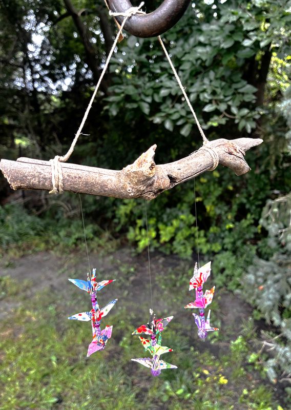 Small Hanging Origami on a Branch #8
