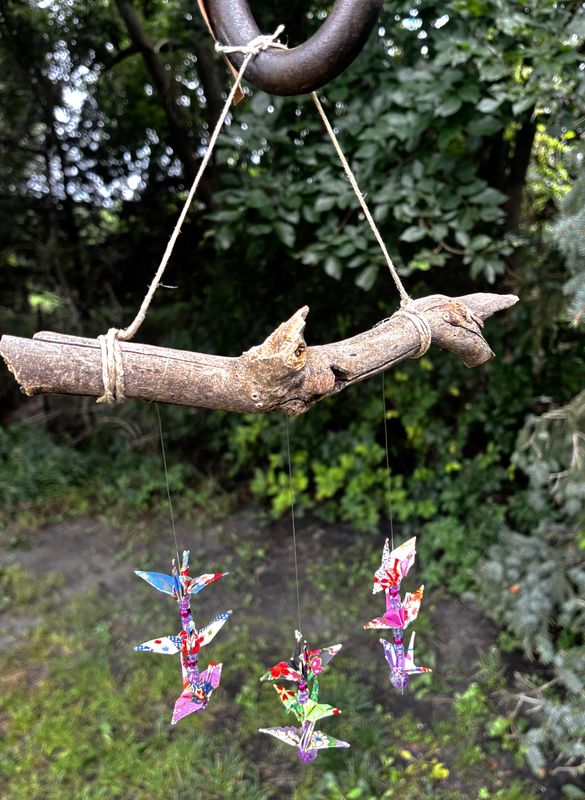 Small Hanging Origami on a Branch #9
