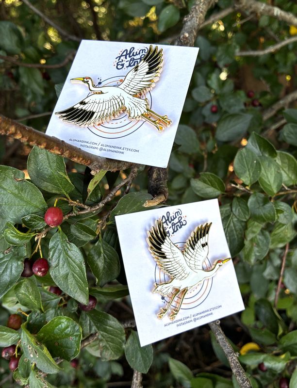 Whooping Crane Enamel Pin