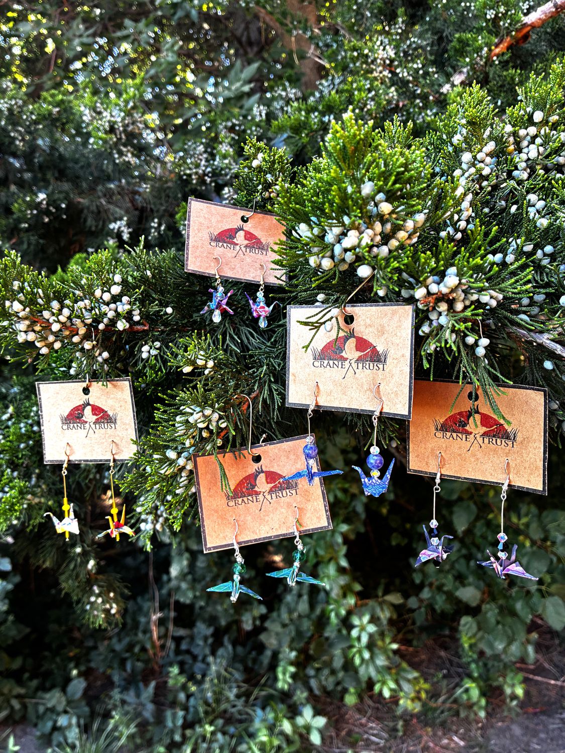 Handmade Origami Crane  Earrings